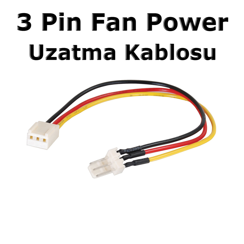 3 Pin Fan Power Güç Elektrik Uzatma Kablosu 10Cm