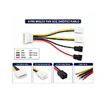 4 Pin Molex 3 Pin Fan Bağlantı Kablosu Dönüştürücü Çoklayıcı 4 Adet Fan Desteği