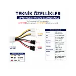 4 Pin Molex 3 Pin Fan Bağlantı Kablosu Dönüştürücü Çoklayıcı 4 Adet Fan Desteği