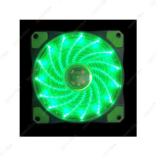 12Cm Kasa Fanı 15 Led Li 3D Görünüm Silikon Pad Yeşil