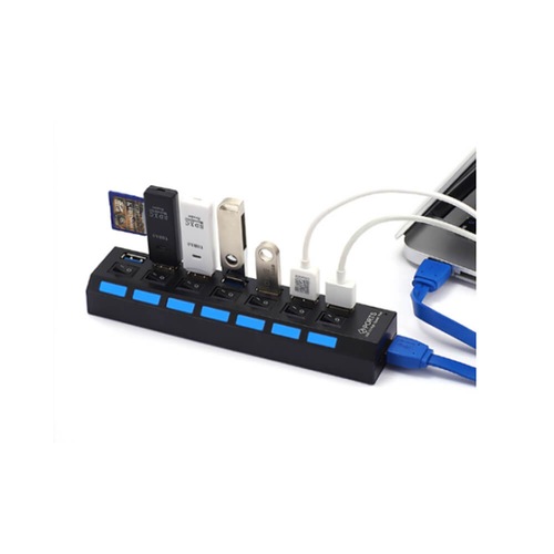 7 Port Usb 3.0 Çoklayıcı Hub Anahtarlı Işıklı On Off Chipli Model (439360657)