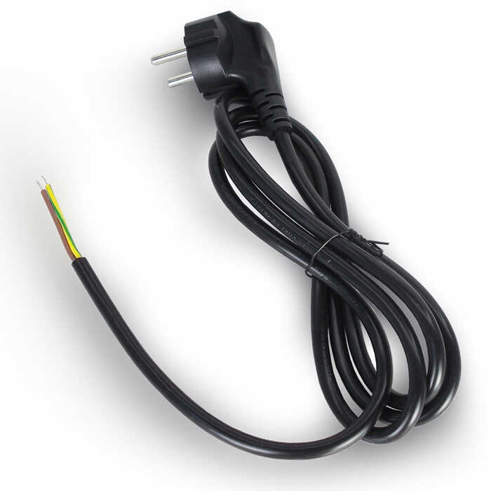 Power Kablo - 3 Pin Uçu Açık - 3x0.75mm - Power Uzatma Kablosu - 1 mt
