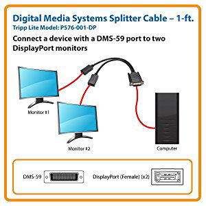 Dms-59 Dms59 To 2X Displayport Dişi Y Splitter 59 Pin Kablo