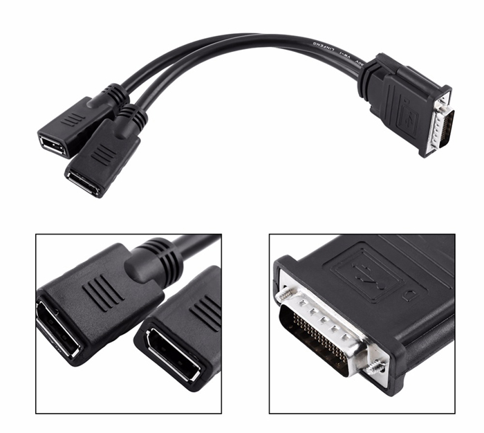 Dms-59 Dms59 To 2X Displayport Dişi Y Splitter 59 Pin Kablo
