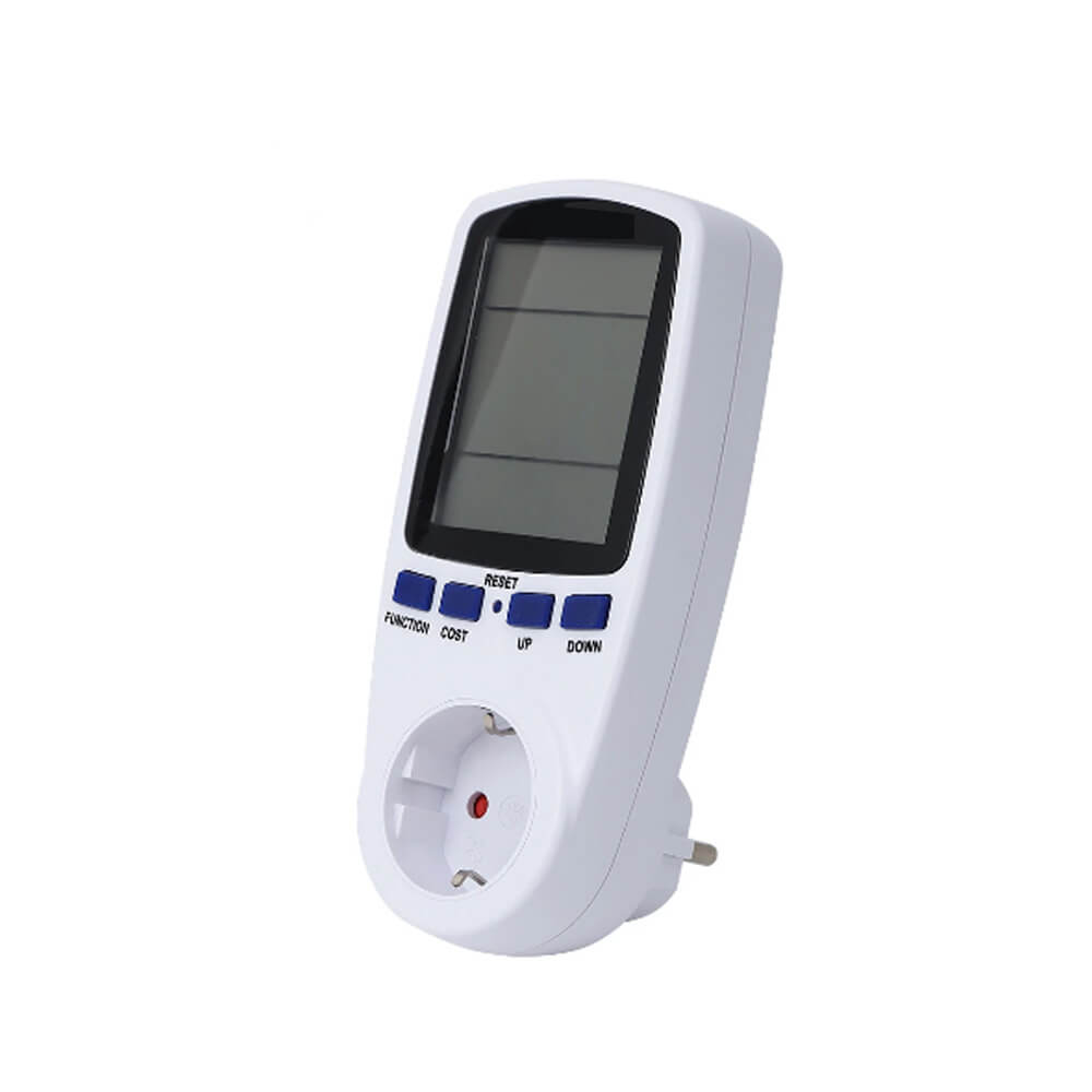 Priz Tipi Wattmetre, Güç Enerji Sarfiyatı Ölçer, Enerjimetre - Beyaz Ekran Işıklı