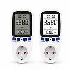 Priz Tipi Wattmetre, Güç Enerji Sarfiyatı Ölçer, Enerjimetre - Beyaz Ekran Işıklı