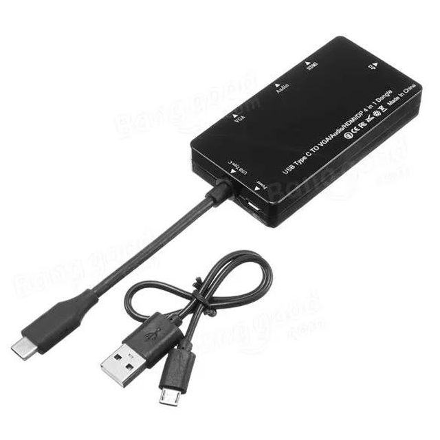 Usb 3.1 Type C To Hdmi Vga Displayport Ses Combo Çevirici 4 In 1