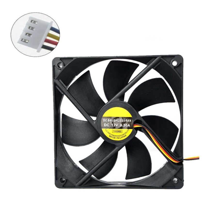 9 cm Kasa Fanı - 90mm 12V DC Kasa Soğutucu Fan Sessiz - 4 Pinli