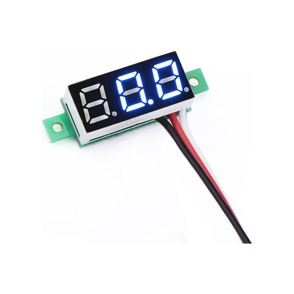 0.28'' inch Dc 0-100V Mini Digital Voltmetre 3 Kablolu Mavi