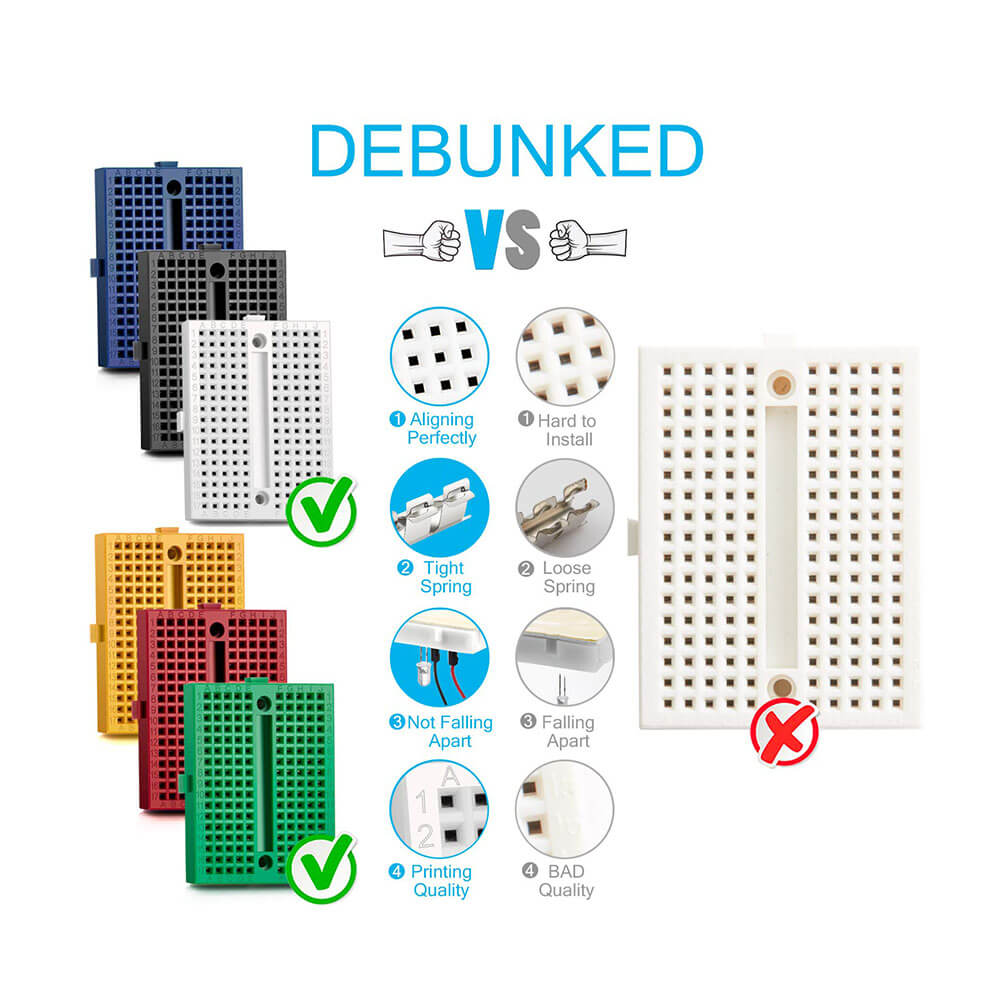 Mini Yapışkanlı Breadboard - 170 Pin - 4.5*3.5Cm Siyah