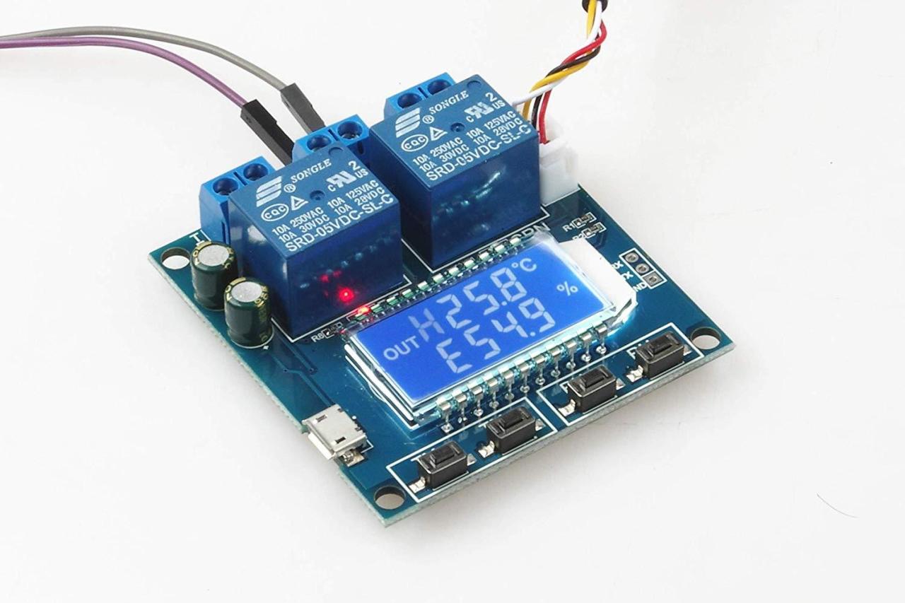 Sht20 Isı Ve Nem Kontrollü 2 Kanal Bağımsız Röle Modülü Xy-Tr01