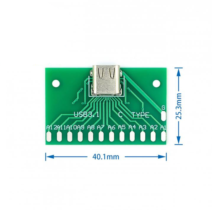 Usb Type-C Usb 3.1 Type C Dişi Adaptör Konnektör-40*25Mm-24 Pin