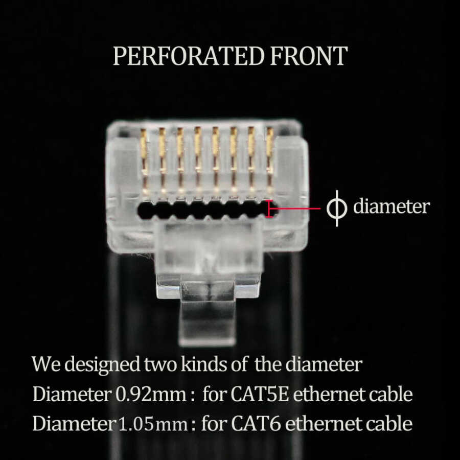 EZ RJ45 Cat5/Cat6 Yeni Nesil Konnektör-Delikli Konnektör