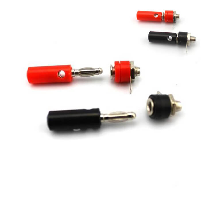 4Mm Muz Konnektör Erkek Dişi Set - Muz Tipi Fiş Soket 2 Li Set