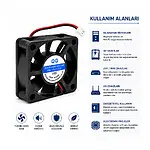 12V Fan 60 x 60 x 20Mm Soğutucu Fan 6Cm Fan 6 Cm Fan Cooler