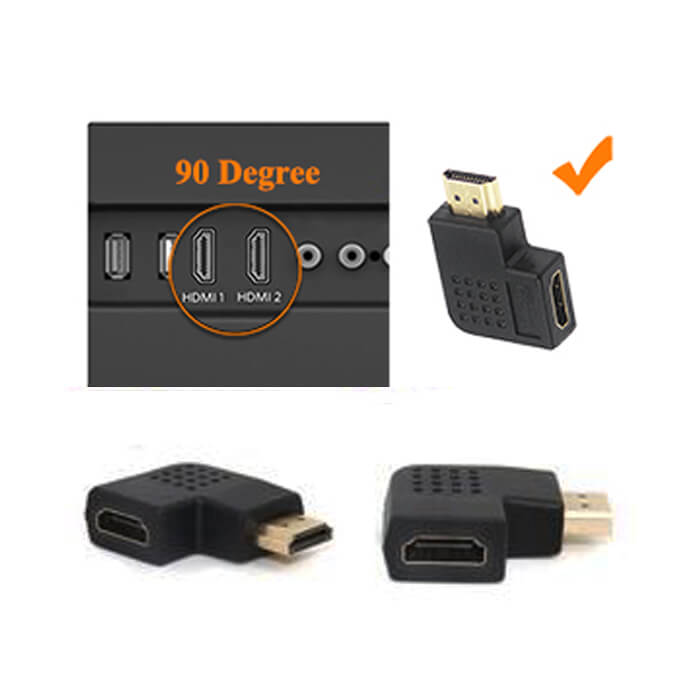 90 Derece Hdmı Uzatma Çevirici Dirsek Adaptör Sağ Açılı