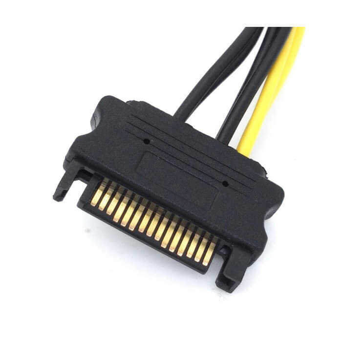 Sata to 6+2 Pin 8 Pin Ekran Kartı Power Güç Kablosu Bakır 20cm