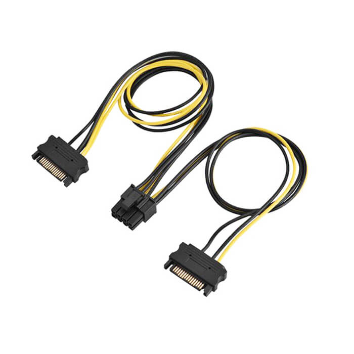 Vga Power Kablo 2X Sata To 8 Pin 6+2 Pci-Ex Ekran Kartı Kablosu