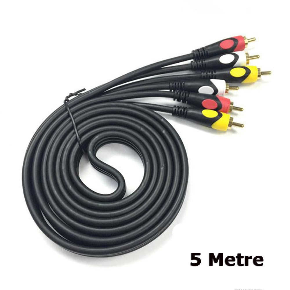 5M 3 Rca To 3 Rca Ses Video Sinyal Kablosu Özel Bakır Seri