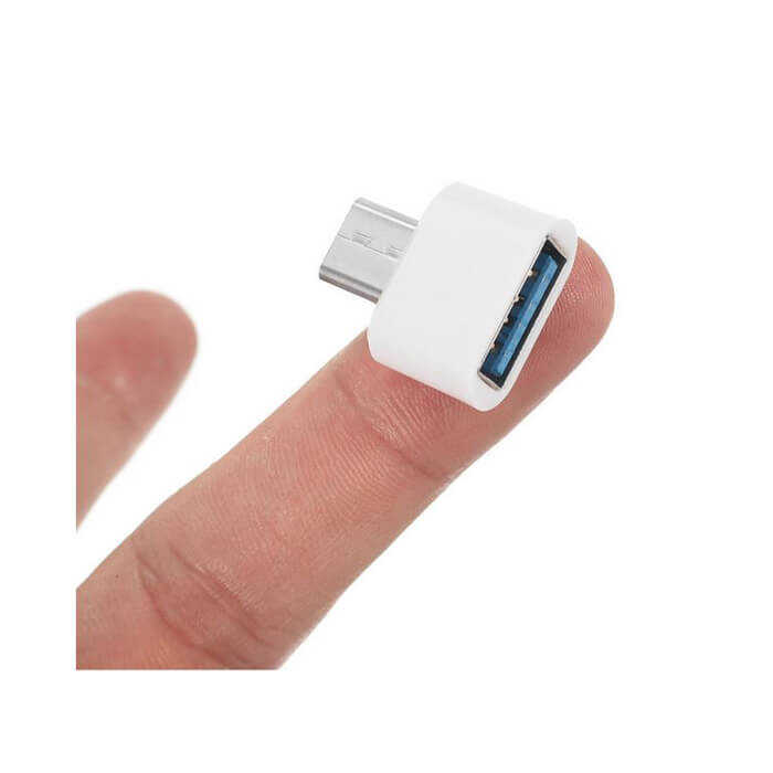 USB TYPE-C OTG Çevirici - TYPE-C Erkek USB Dişi Adaptör - Beyaz
