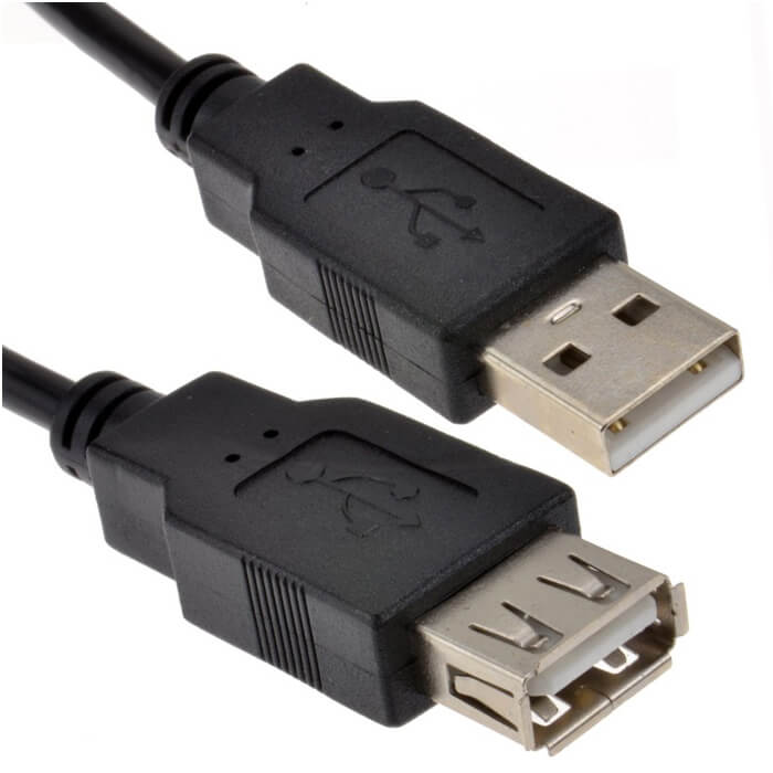 0.5m Sertifikalı USB 2.0 Uzatma Kablosu - 50cm - Siyah