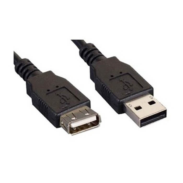 0.5m Sertifikalı USB 2.0 Uzatma Kablosu - 50cm - Siyah