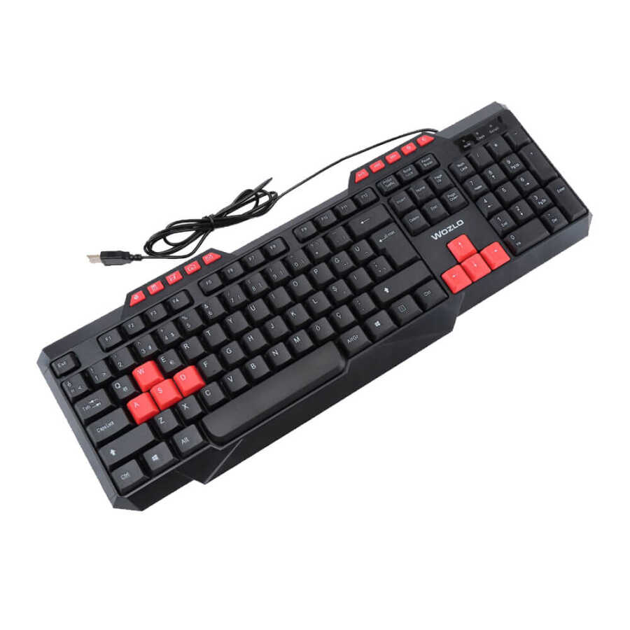 Multimedya USB Oyuncu Klavyesi - Kırmızı Çok Kullanılan Tuşlar - Model No: WZ-502M