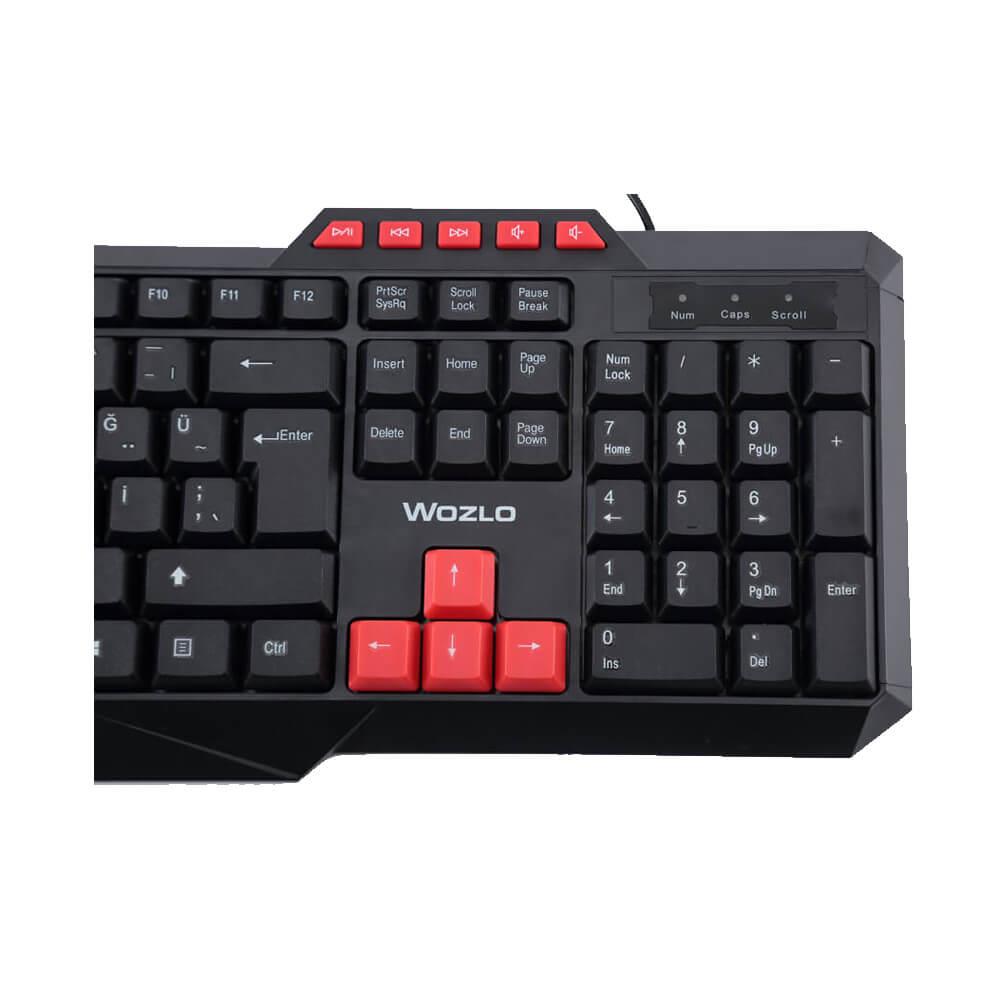 Multimedya USB Oyuncu Klavyesi - Kırmızı Çok Kullanılan Tuşlar - Model No: WZ-502M