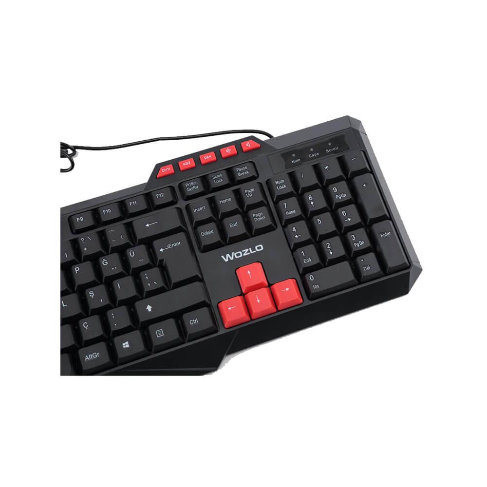 Multimedya USB Oyuncu Klavyesi - Kırmızı Çok Kullanılan Tuşlar - Model No: WZ-502M