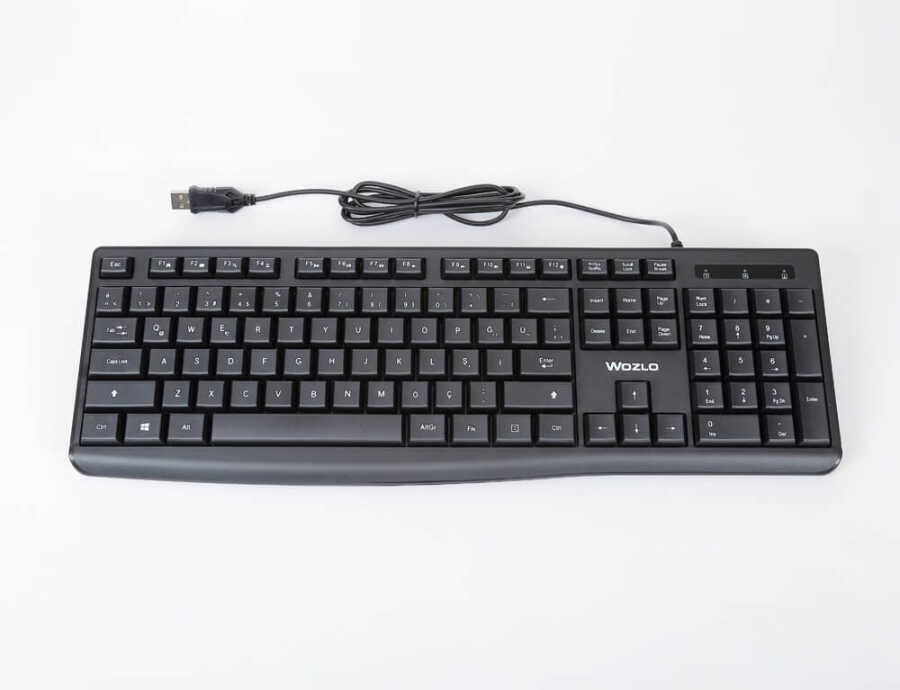 Yumuşak Tuşlu USB Klavye - Siyah - Model No: WZ-803