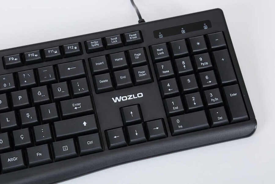 Yumuşak Tuşlu USB Klavye - Siyah - Model No: WZ-803