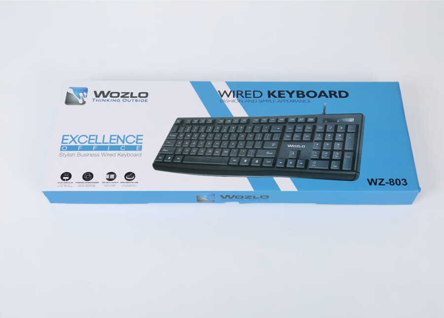 Yumuşak Tuşlu USB Klavye - Siyah - Model No: WZ-803