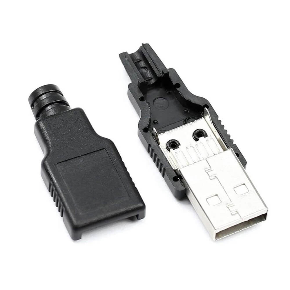 Usb A Erkek Konnektör - Lehim Tipi - Plastik - Usb Erkek Söket