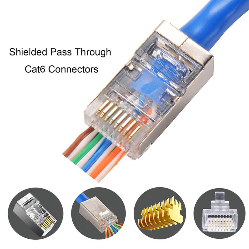 RJ45 Cat6 FTP EZ Konnektör - Yeni Nesil Delikli Konnektör