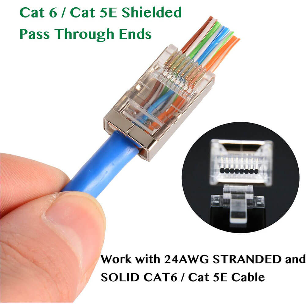 RJ45 Cat6 FTP EZ Konnektör - Yeni Nesil Delikli Konnektör