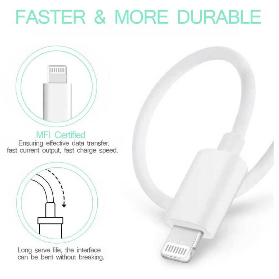 Apple Iphone 11 12 13 14 Pro Uyumlu Type C Hızlı Şarj Aleti Kablosu Usb-C Lightning Kablo