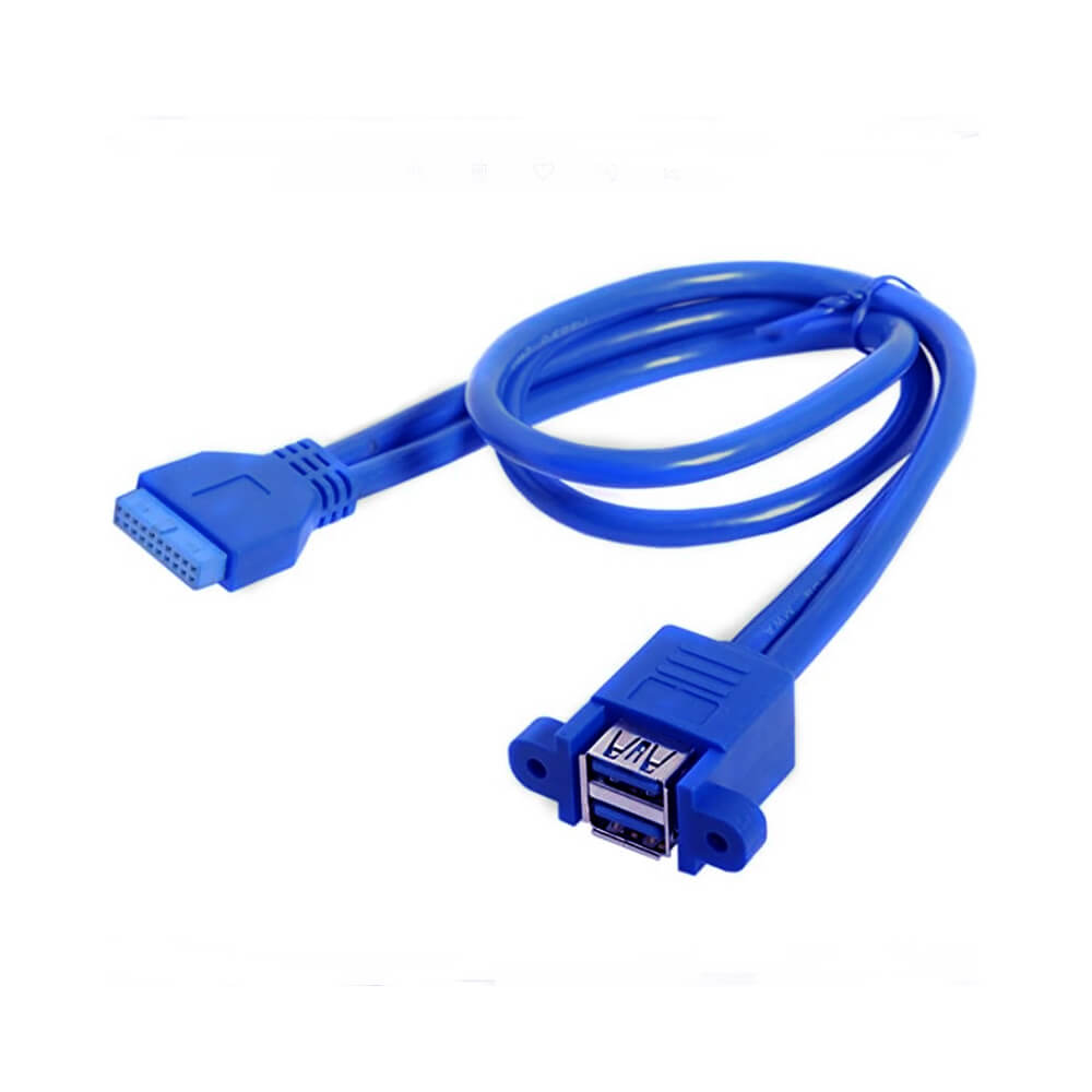 19 Pin Usb 3.0 Dişi To 2X Usb 3.0 Dişi Panel Tipi Kablo