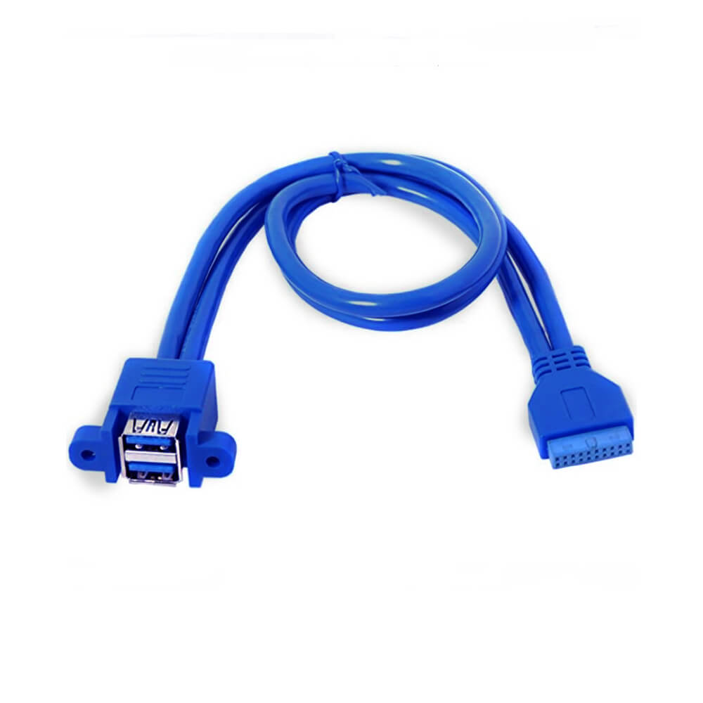 19 Pin Usb 3.0 Dişi To 2X Usb 3.0 Dişi Panel Tipi Kablo