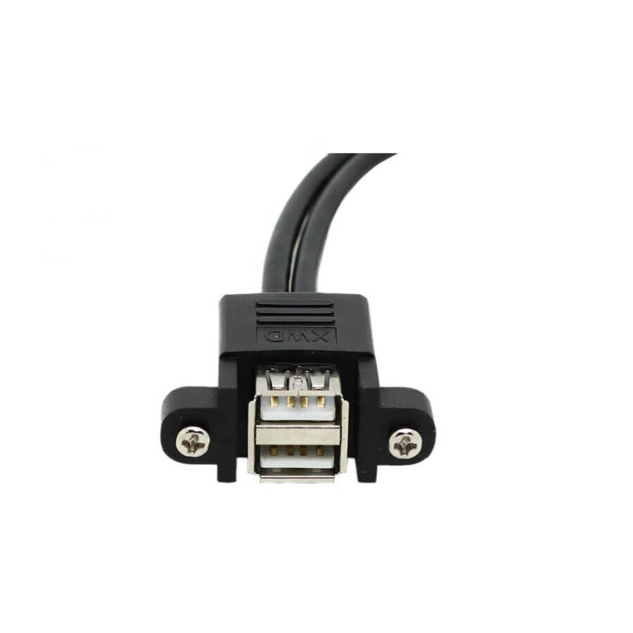 2x USB A Erkek to 2x USB A Dişi Panel Tipi Kablo - 30cm