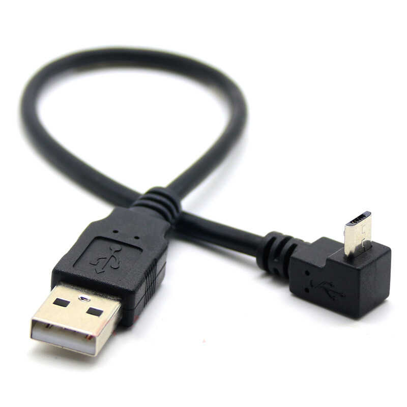 90 Derece Micro USB Erkek to USB A Erkek Kablo - Mikro Usb - 30cm