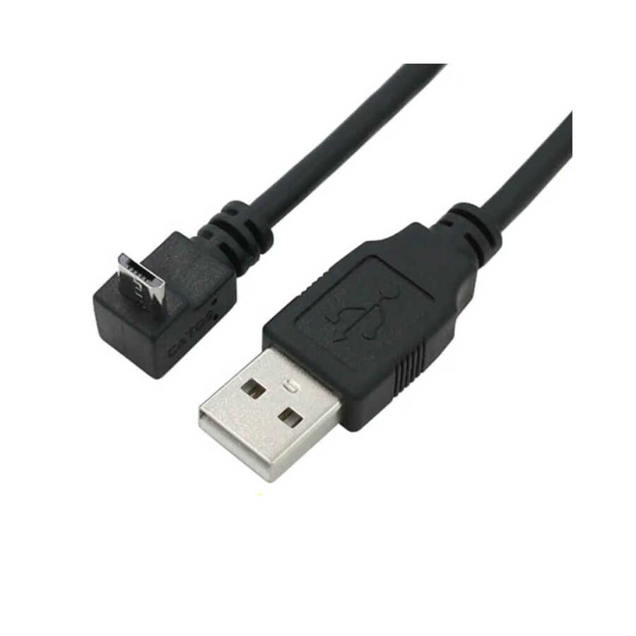 90 Derece Micro USB Erkek to USB A Erkek Kablo - Mikro Usb - 30cm