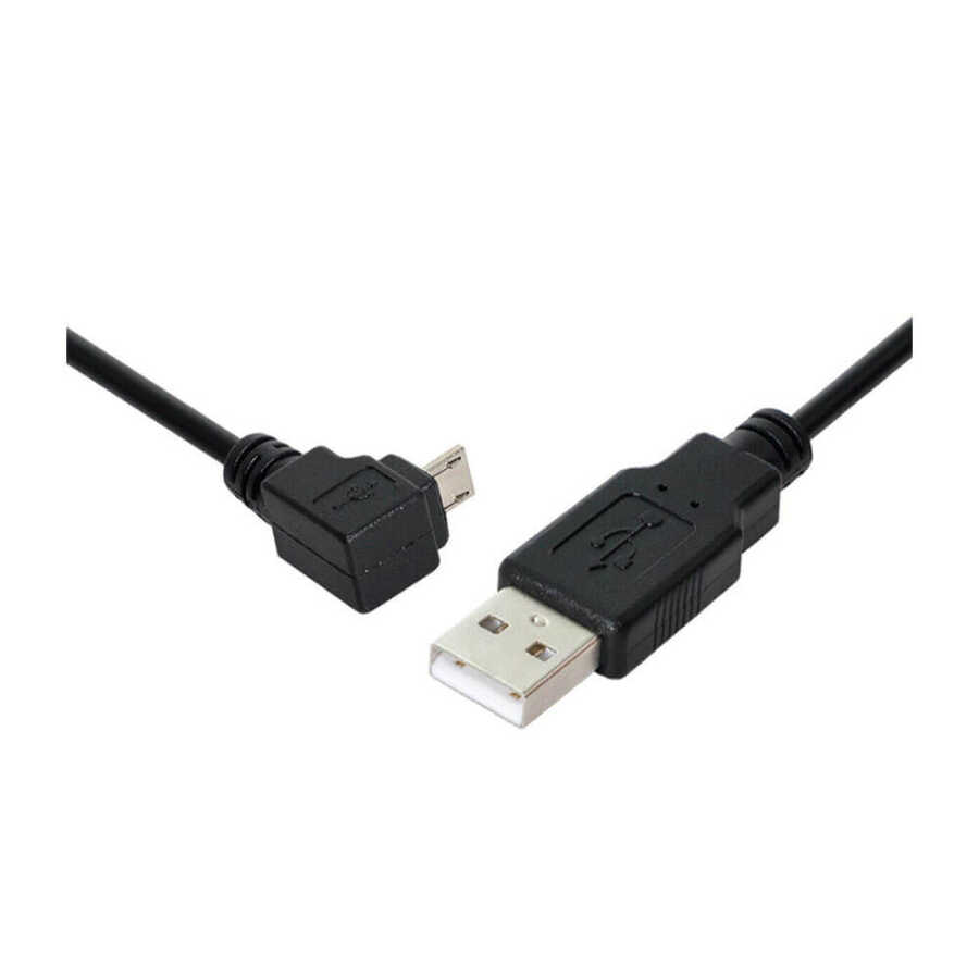 90 Derece Micro USB Erkek to USB A Erkek Kablo - Mikro Usb - 30cm