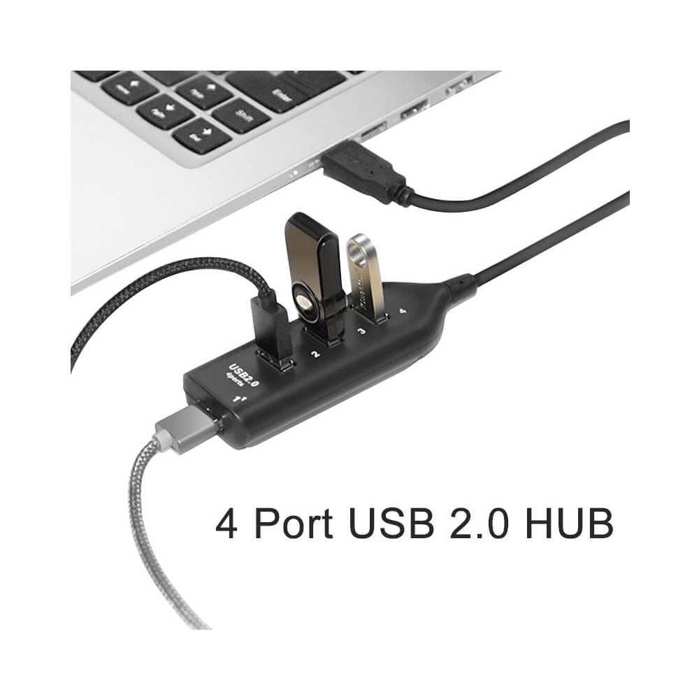 4 Port Usb Hub - Siyah