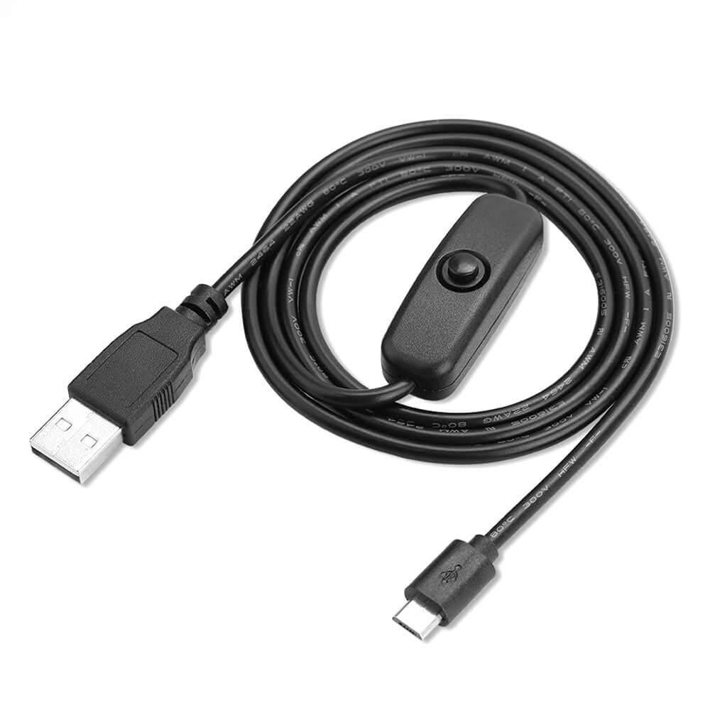 1 Metre Usb Mikro Micro Kablo On/off Anahtarlı Arduino, Raspberry