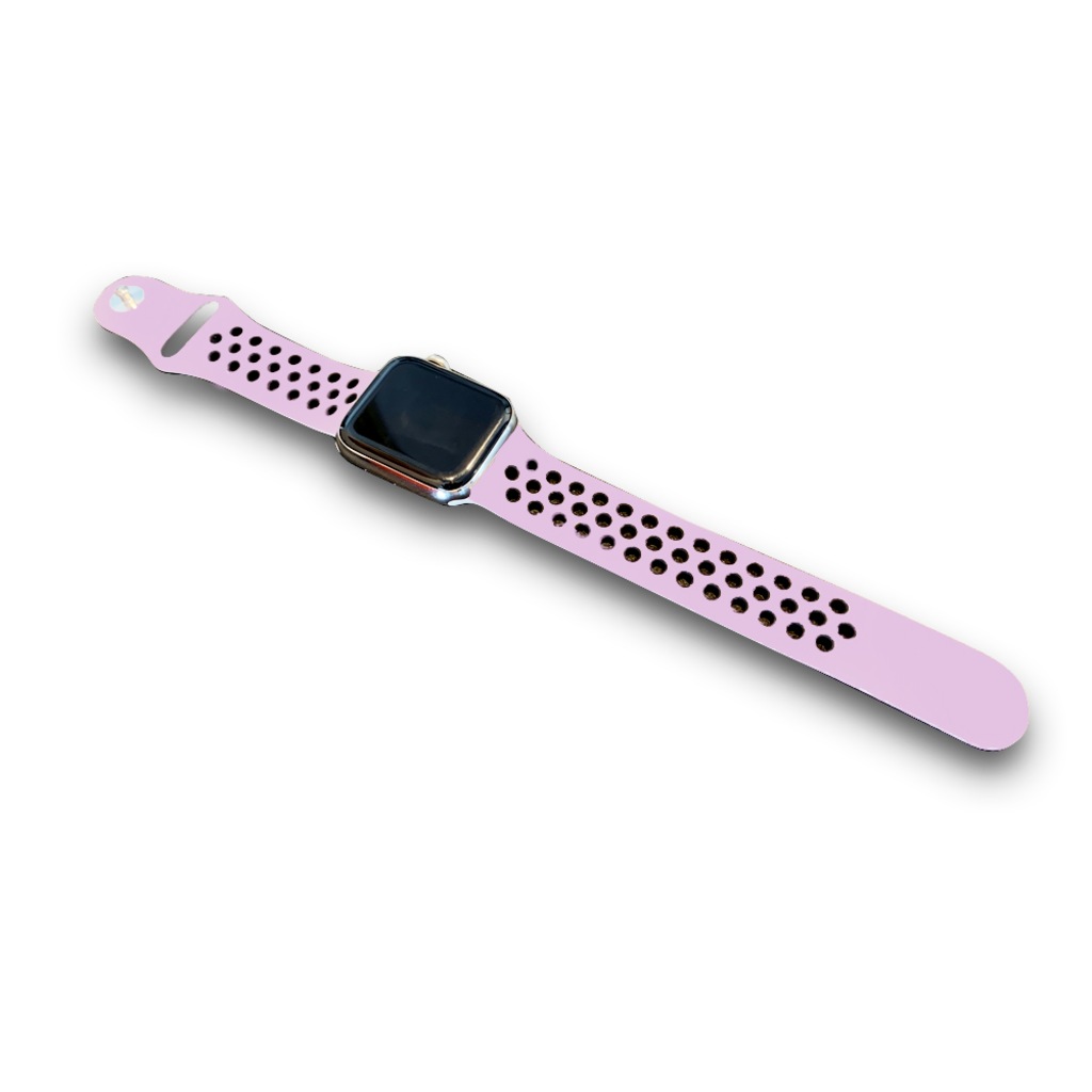 Apple Watch 38 - 40 Mm Silikon Spor Kordon Kayış Pembe - Siyah