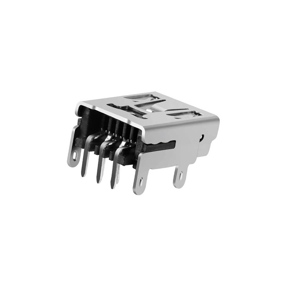 5 Pin Mini Usb Soket Usb Type-B 90 Derece Konnektör Lehimlik