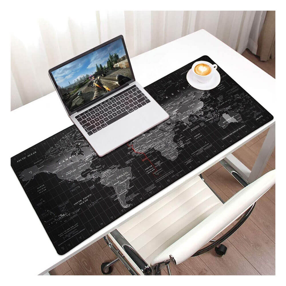 Dünya Atlası XL Büyük Boy Oyuncu Gamer Gaming Mouse Pad Kaydırmaz Taban 90X30 Cm