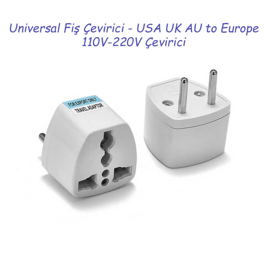 Universal Fiş Çevirici - Amerikan İngiliz Çin 110V-220V Çevirici