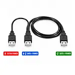 Harici Disk HDD Harddisk USB Y Kablo 3 Uçlu Veri Bağlantı