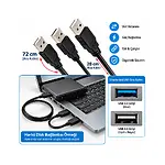 Harici Disk HDD Harddisk USB Y Kablo 3 Uçlu Veri Bağlantı
